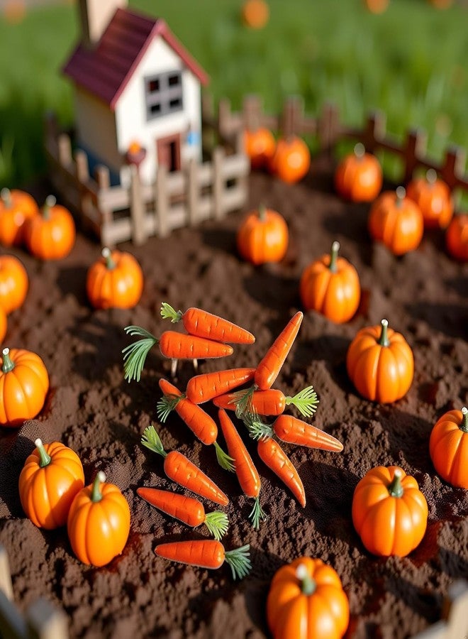Zhuluck 10Pcs Miniature Carrot Models, Artificial Vegetables for Mini Kitchen Decoration, Party Supplies - Image 4